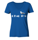 Möwe auf Buhne - Ladies Organic V-Neck Shirt