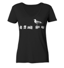 Möwe auf Buhne - Ladies Organic V-Neck Shirt