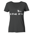 Möwe auf Buhne - Ladies Organic V-Neck Shirt