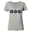 Welle - Dreizack - Möwe - Ladies Organic V-Neck Shirt