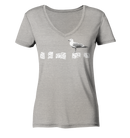 Möwe auf Buhne - Ladies Organic V-Neck Shirt