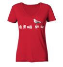 Möwe auf Buhne - Ladies Organic V-Neck Shirt