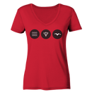 Welle - Dreizack - Möwe - Ladies Organic V-Neck Shirt