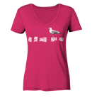 Möwe auf Buhne - Ladies Organic V-Neck Shirt