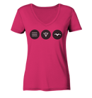 Welle - Dreizack - Möwe - Ladies Organic V-Neck Shirt