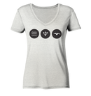 Welle - Dreizack - Möwe - Ladies Organic V-Neck Shirt