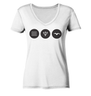 Welle - Dreizack - Möwe - Ladies Organic V-Neck Shirt