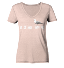 Möwe auf Buhne - Ladies Organic V-Neck Shirt