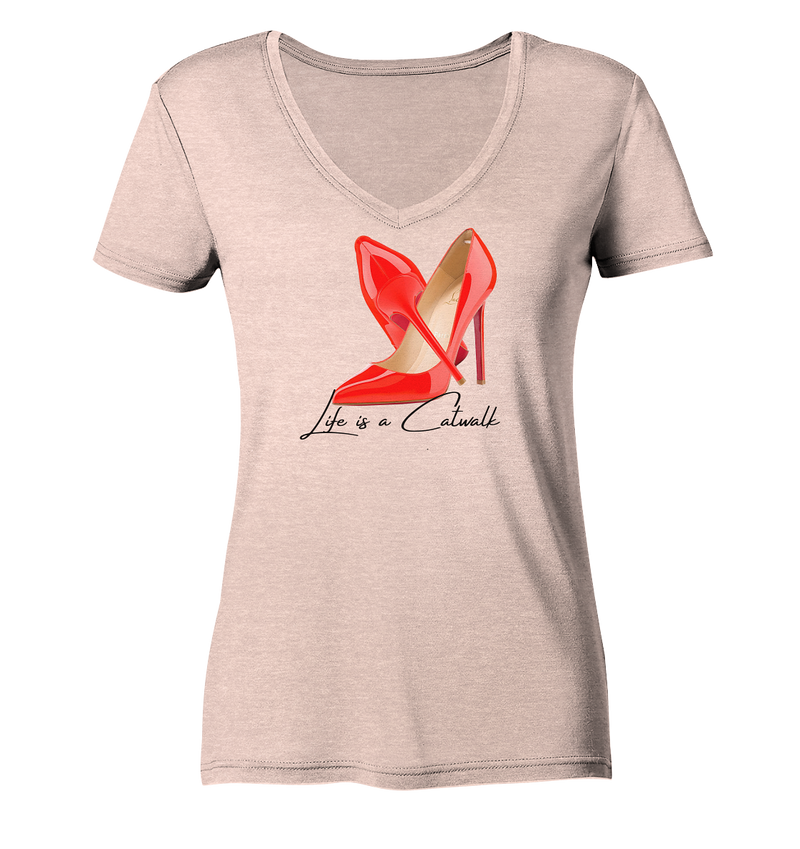 Love Highheels - Ladies Organic V-Neck Shirt