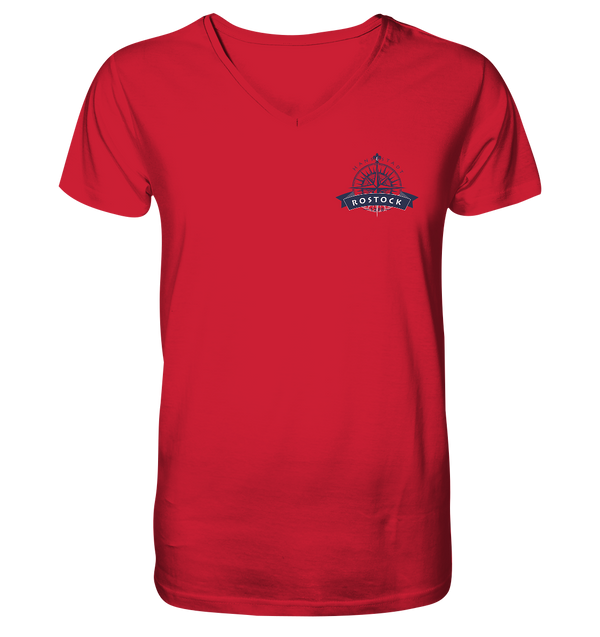 Windrose klein - Mens Organic V-Neck Shirt