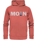 Moin Leuchtturm blau - Organic Hoodie