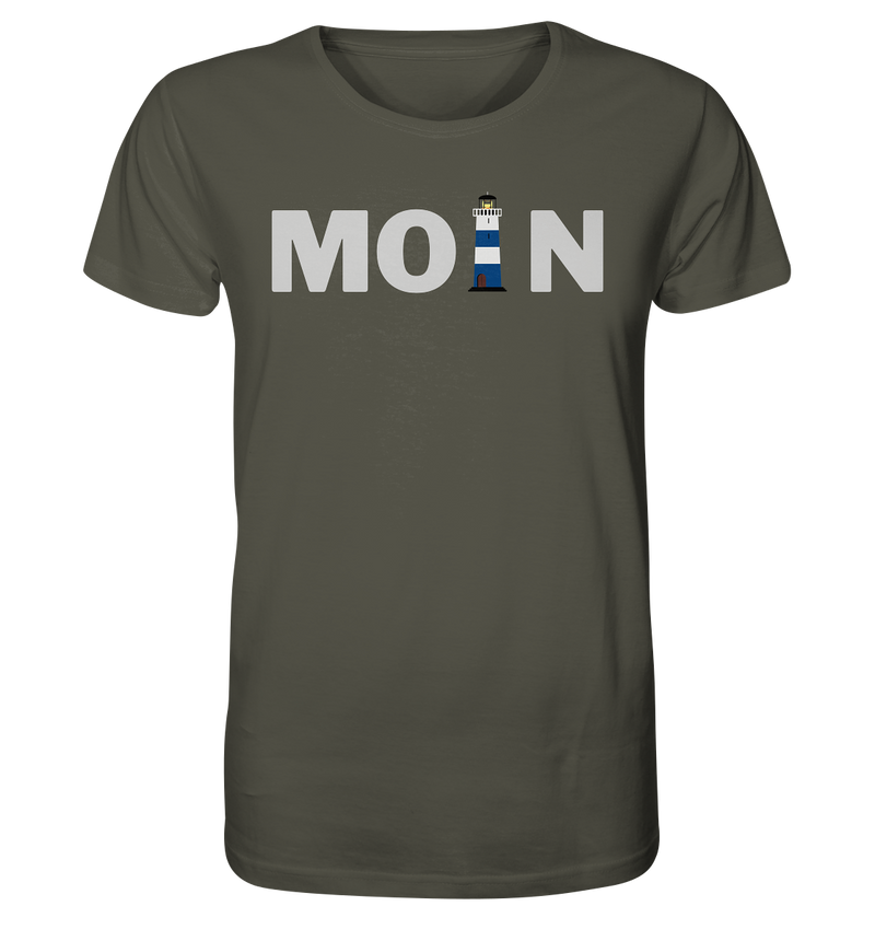 Moin Leuchtturm blau - Organic Shirt